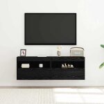 Neuf armoire tv - noir - meuble tv / hifi - montage mural - ch�ne noir 60x30x40 cm - bois ding�nierie ...