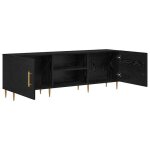 Neuf armoire tv - noir - meuble tv - table tv - ch�ne noir 150x30x50 cm - bois ding�nierie tt5466