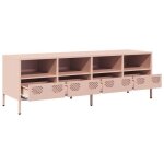 Neuf armoire tv - rose - meuble tv - table tv - rose 135x39x435 cm - acier lamin� � froid tt4967