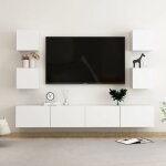 Armoire tv suspendu / ensemble de meubles tv 6 pcs - belle - blanc - bois dingénierie deco316597 Armoire tv suspendu / ensemble de meubles tv 6 pcs - belle - blanc - bois dingénierie deco316597