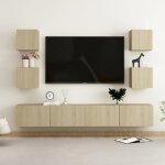 Armoire tv suspendu / ensemble de meubles tv 6 pcs - belle - chne sonoma - bois dingnierie deco173328 ...