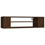 Armoire tv suspendue - ingenierie - chne brun - 100x30x265cm - meuble de salon - design contemporain ...