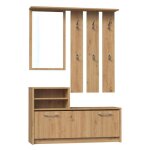 Meuble d?entr�e - armoire vera artisan - ch�ne artisanal - miroir - 6 cintres