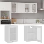 Armoire en verre suspendue - buffet de cuisine en verre muraul - meuble haut cuisine blanc 40x31x60 cm ...