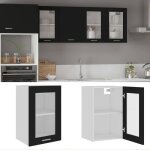 Armoire en verre suspendue - buffet de cuisine en verre muraul - meuble haut cuisine noir 40x31x60 cm ...
