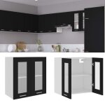 Armoire en verre suspendue - buffet de cuisine en verre muraul - meuble haut cuisine noir 60x31x60 cm ...
