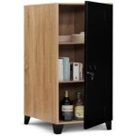 Armoire vestiaire bois et métal noir design industriel Armoire vestiaire bois et métal noir design industriel