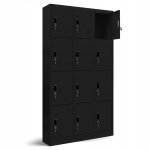 Armoire vestiaire en m�tal noire marcin 12 casiers avec serrures s�curis�es