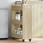 Armoire - vidaxl - ch�ne sonoma - 60x22x79 cm - bois ding�nierie - avec roues pivotantes
