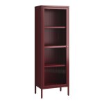 Armoire vitr�e s�kyl� acier verre 150 x 50 x 35 cm rouge bordeaux x000d