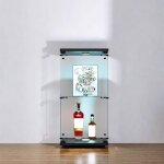 Armoire vitrine pour collection avec portes en verre serrure et led meuble de rangement en verre debout ...