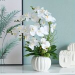 Arrangement de fleurs artificielles - orchid�e - p�tales r�alistes - d�coration int�rieure