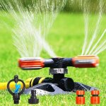 Arroseur de jardin - arrosage gazon - arroseur de jardin 3 bras 360  - 2 modes de buse - arroseur rotatif ...