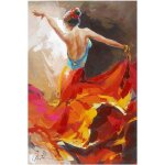 Art mural abstrait imprime des photos danseuse de flamenco chaude couleur vive peinture sur toile pour ...