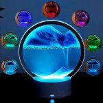 Art du sable en mouvement - paysage de sable de la mer profonde avec sablier 3d lampe de sable mouvant ...