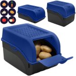 Artecsis lot de 3 bo�te pomme de terre 3. 5l 5l & 9l bleu fonc� - rangement optimal - id�ale pour pommes ...