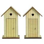 Artemio 2 cabines de plage en bois  dcorer 14 cm