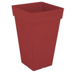 Artevasi pot de fleurs carr� haut capri - 30 x 30 x h 495 cm - 30 l - rouge fonc�
