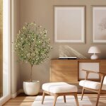 Artificielle olivier - h 120 cm arbre artificiel - fleur - plante artificielle vert