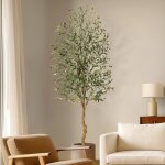 Artificielle olivier - h 210 cm arbre artificiel - fleur - plante artificielle pour d�corer salonbureau ...