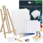 Artina 25pcs kit peinture acrylique corsica avec chevalet de table london ? set peinture adulte dbutant ...