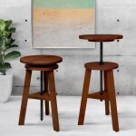 Artina arles tabouret  peindre rond en bois de noyer massif ? rglable en hauteur de 42  60cm