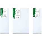 Artina lot de toiles  peindre triptyque 120x80cm - chssis entoils - qualit acadmique