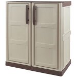 Armoire de rangement - artplast - s71 / bt - beige et taupe - 70 x 39 x h. 855 cm - 2 portes battantes ...