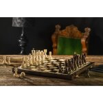 Jeu ddchecs das en bois de charme de taille moyenne (41 x 41cm) - ensemble complet