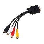 Ashata adaptateur vga vers av vga svga vers s - vido 3 rca av tv adaptateur convertisseur connecteur ...