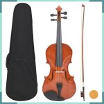 Ashata ensemble de violon avec archet et mentonnire bois fonc 4 / 4 - fhe70142