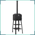 Ashata four  pizza dextrieur charbon de bois 2 pierres rfractaires - fhe318145
