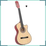 Ashata guitare acoustique pan coup� western avec 6 cordes 38 tilleul - fhe70130
