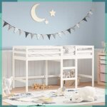 Lit mezzanine - ashata - fhe835893 - 90x190 cm - bois massif - blanc Lit mezzanine - ashata - fhe835893 - 90x190 cm - bois massif - blanc
