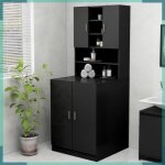 Ashata meuble pour machine � laver noir 705x255x90 cm - fhe808387