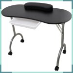 Ashata table à manucure pliable avec roulettes noir - fhe110123 Ashata table à manucure pliable avec roulettes noir - fhe110123