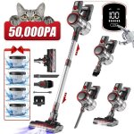 Aspirateur balai sans fil 55000pa / 1. 8l / 55min max dautonomie aspirateur sans fil �cran led pour sols ...