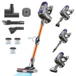 Aspirateur balai sans fil - 8 en 1 / 45kpa / 550w - batterie amovible 50 min autonomie - pour sols durs ...