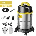 Aspirateur eau et poussi�re bac � poussi�re en acier inoxydable 3000w / 30l puissance daspiration 23kp ...