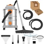Aspirateur eau et poussire zeegma zonder pro multi - cuve inox 25l - filtre hepa - 1600w - 4x sac