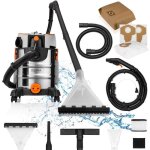 Aspirateur injecteur extracteur - zeegma - zonder pro aqua - 20l cuve inox - 1400w - 4l eau