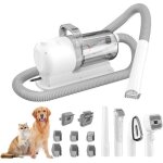 Aspirateur poils animaux 13000pa 2. 5l avec tondeuse silencieuse kit toilettage chien chat 6 sabots brosse ...