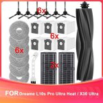 Pour aspirateur robot pour dreame l10s pro ultra heat / x30 ultra brosse principale sacs � poussi�re ...