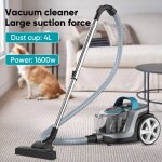Aspirateur sans sac 1600w puissant pour maison collecteur de poussi�re de tapis horizontal longueur du ...