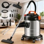 Aspirateur sans sac eau et poussi�res 1200w / 20l - 6m cordon - filtration haute performance - 3 t�tes ...