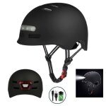 Casque de vlo pour hommes femmes avec phare led intgr - lger respirant impermablmousse eps paisse(taille ...