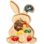 Assiette en bois en forme de lapin de p�ques - plateau de service � dessert charcuterie ap�ritif nourriture ...