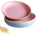 Assiette dégradable en paille de blé - lot de 4 incassable et résistante Assiette dégradable en paille de blé - lot de 4 incassable et résistante