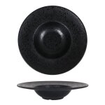 Assiettes dena rondes de 6 pi�ces creuses en porcelaine noir plat de service pour soupe entr�es et desserts ...