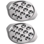 Assiettes � escargots en acier inoxydable plats � 12 trous de compartiment plats de cuisson descargots ...